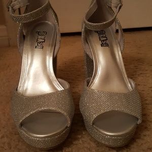 Silver, disco-like heels